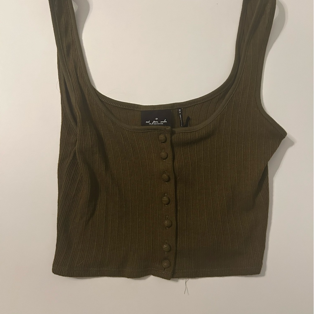 Dark green tank crop top,ribbed, size XS